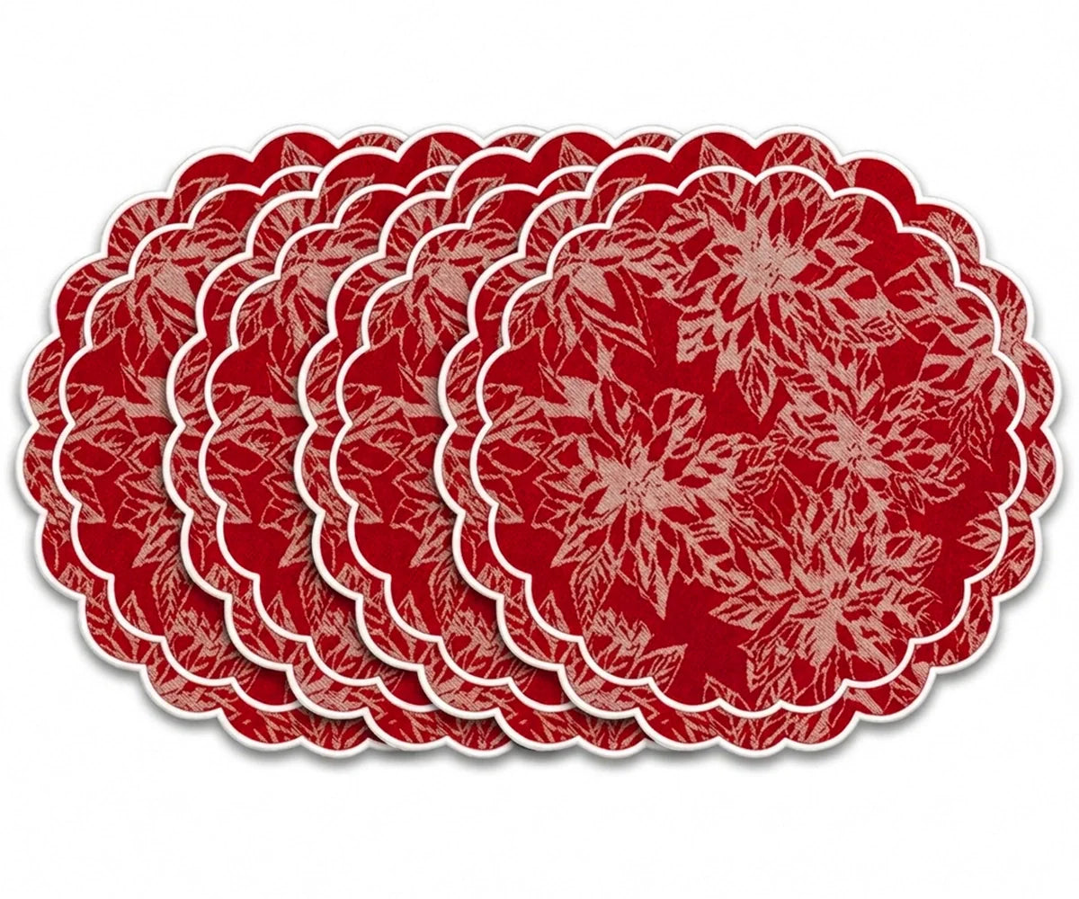 Round Scalloped Placemats - Jacquard