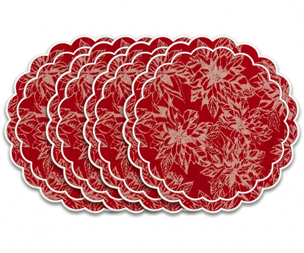 Round Scalloped Placemats - Jacquard