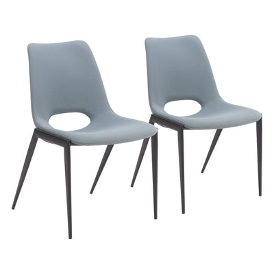 Desi Armless Dining Chair (Set of 2) Azure Gray