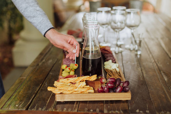 Cava Wine Tasting Kit with 4 Glass Carafes Picnic Time Family of Brands