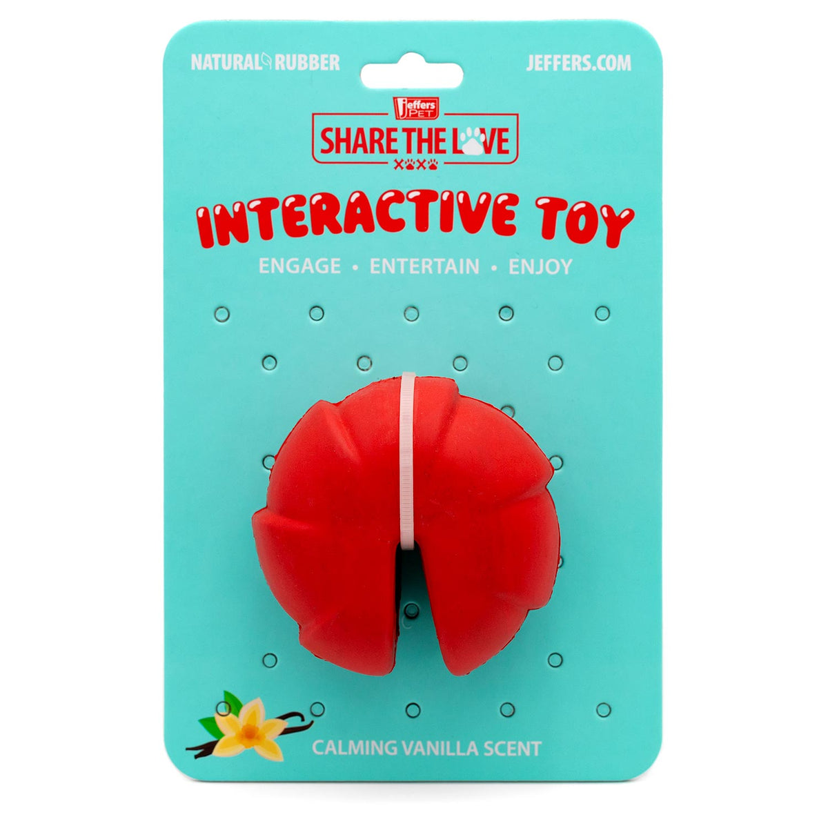 Jeffers Red Millipede Natural Rubber Treat Dispensing Dental Dog Chew Toy