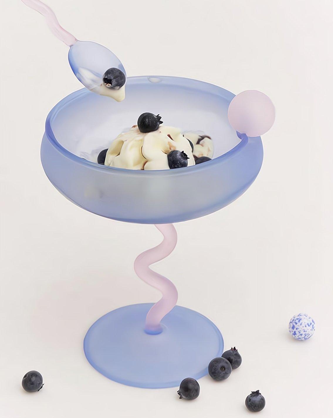 Jelly Bean Wine Glass - Whimsical Eclectic Dopamine Cocktail Coupe