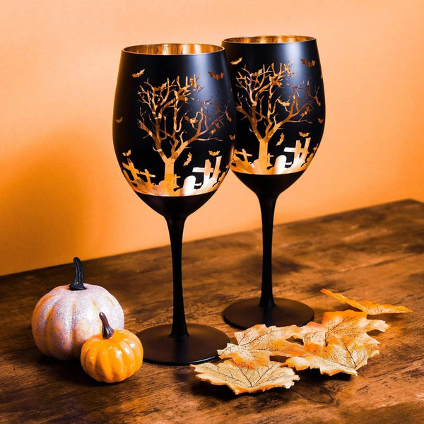 Halloween Wine Glasses Jersey Art Glass