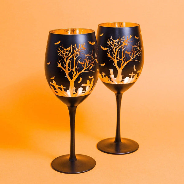 Halloween Wine Glasses Jersey Art Glass