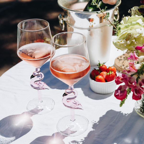 3D Flamingo All Purpose Wine Glass Jersey Art Glass