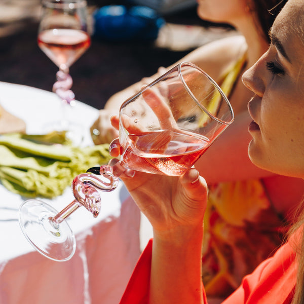 3D Flamingo All Purpose Wine Glass Jersey Art Glass