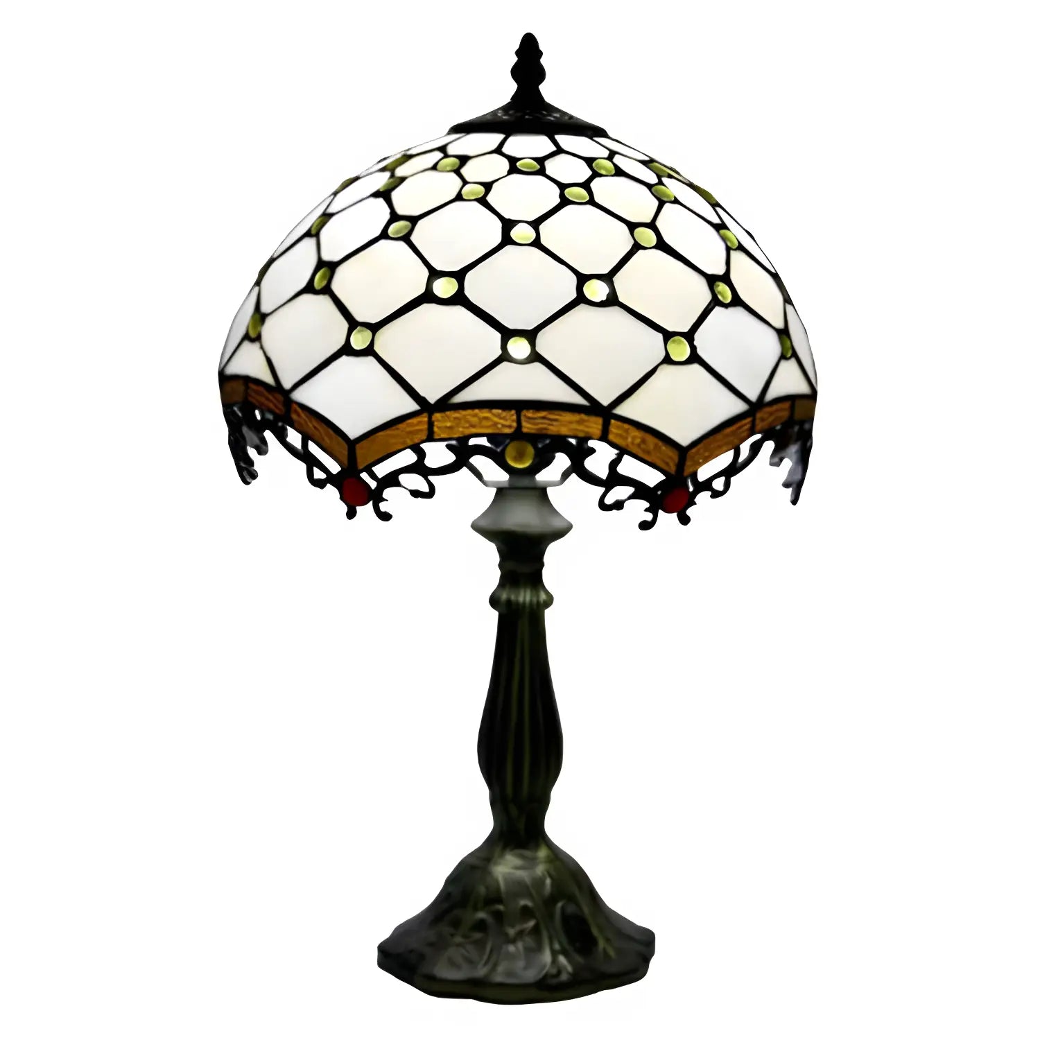 Jewel Roman Tiffany Lamp Antique | Glass Tabletop