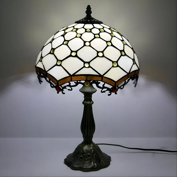 Jewel Roman Tiffany Lamp Antique | Glass Tabletop