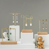 Jewelry Organizer Wooden Rack Bracelet Earring Holder Display Decoration Stand Earring Support Display Decoration Rack Small Jewelry Display Holder T-Shaped Iron Fashion Home Bracelet Pendant Jewelry Storage Shelf Stand for Woman Girls