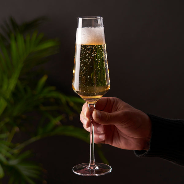 Raye Angled Crystal Champagne Flutes Set of 2