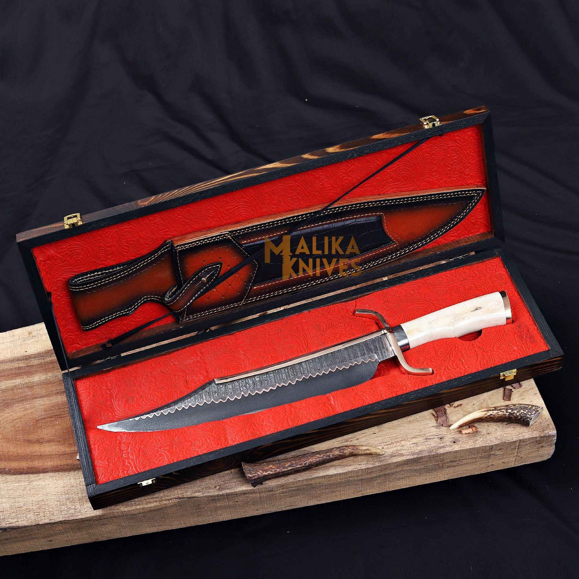 Copper Damascus Alamo Musso Bowie Knife