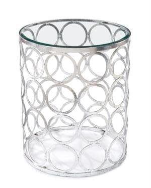John-Richard Silver Metal Table with Circle