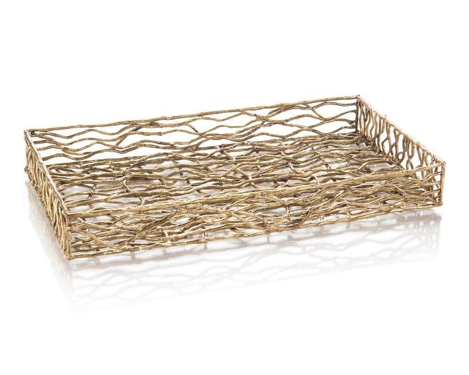 John-Richard Square Basket Woven In Brass