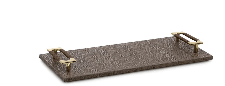 John-Richard Tobacco Alligator Leather Tray