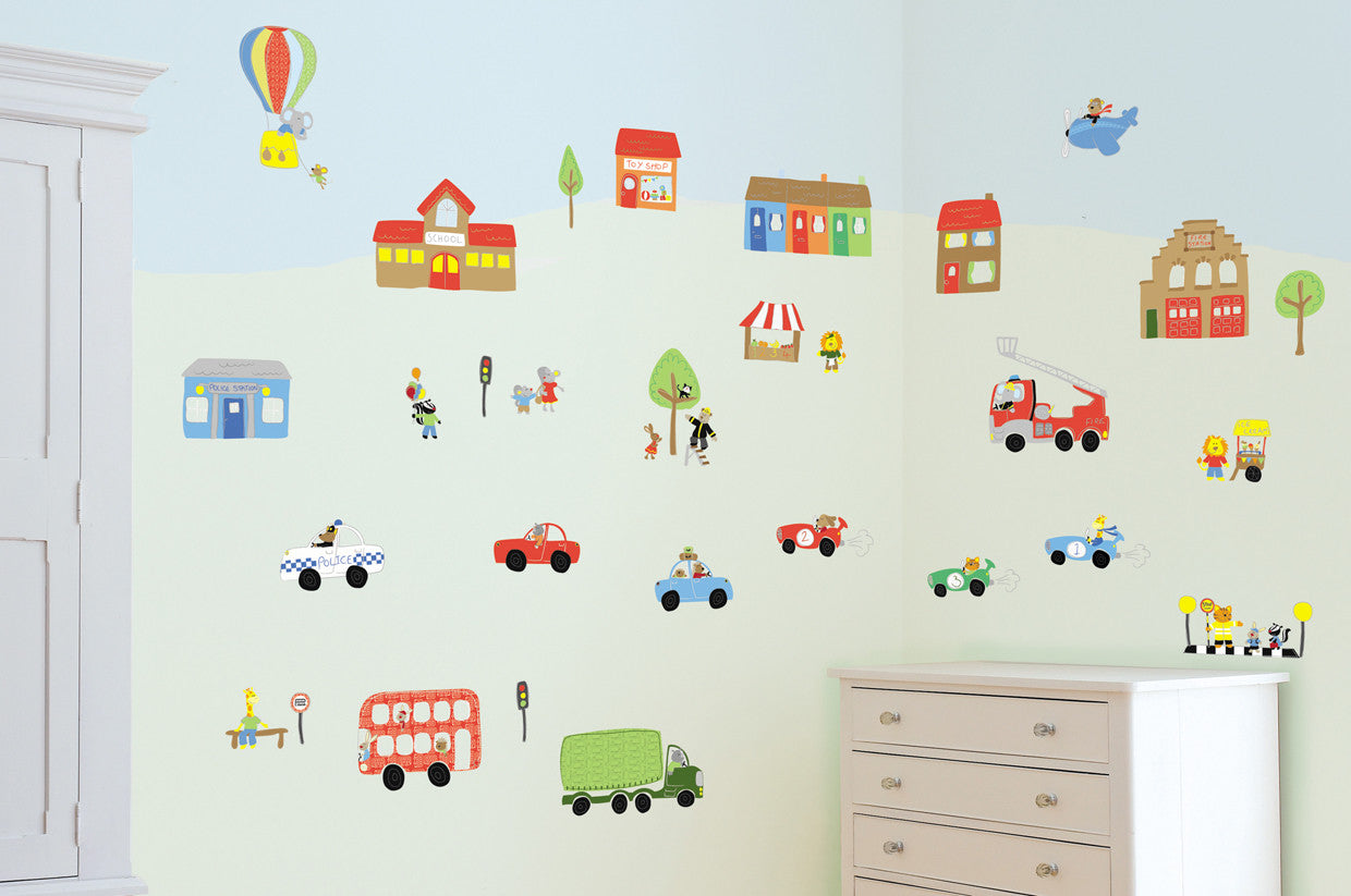 Jolly Town Transportation Car & Truck Wall Decals