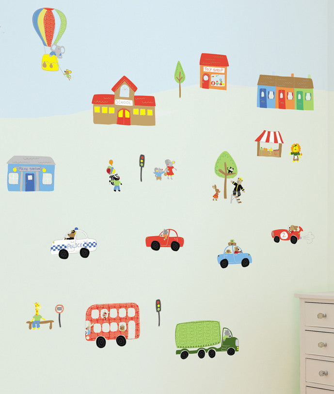 Jolly Town Transportation Car & Truck Wall Decals