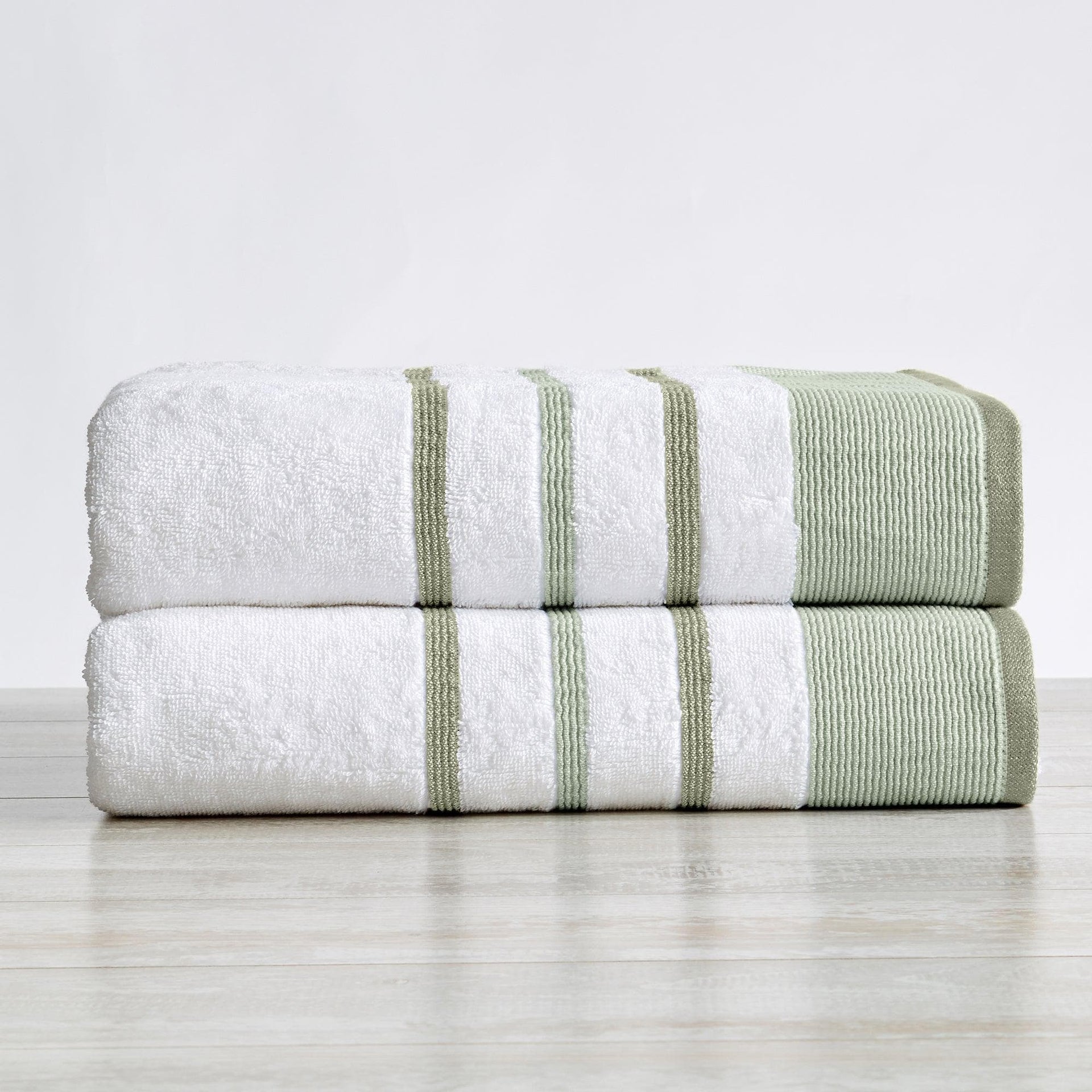 Decorative Cotton Stripe Bath Towel Set - Noelle Collection