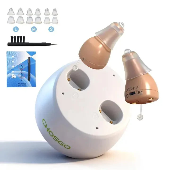 CHOSGO K19 Mini CIC Rechargeable Hearing Aids | $99 Invisible Hearing Aids for Seniors, FDA-Registered