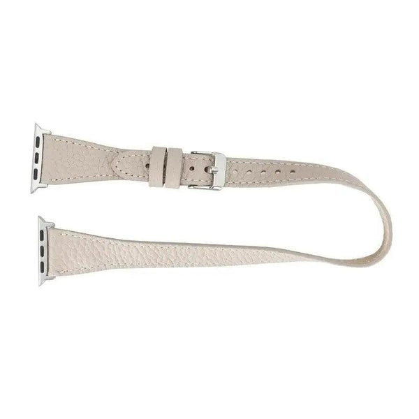Luxury Double Wrap Cream Leather Apple Watch Band - San Diego