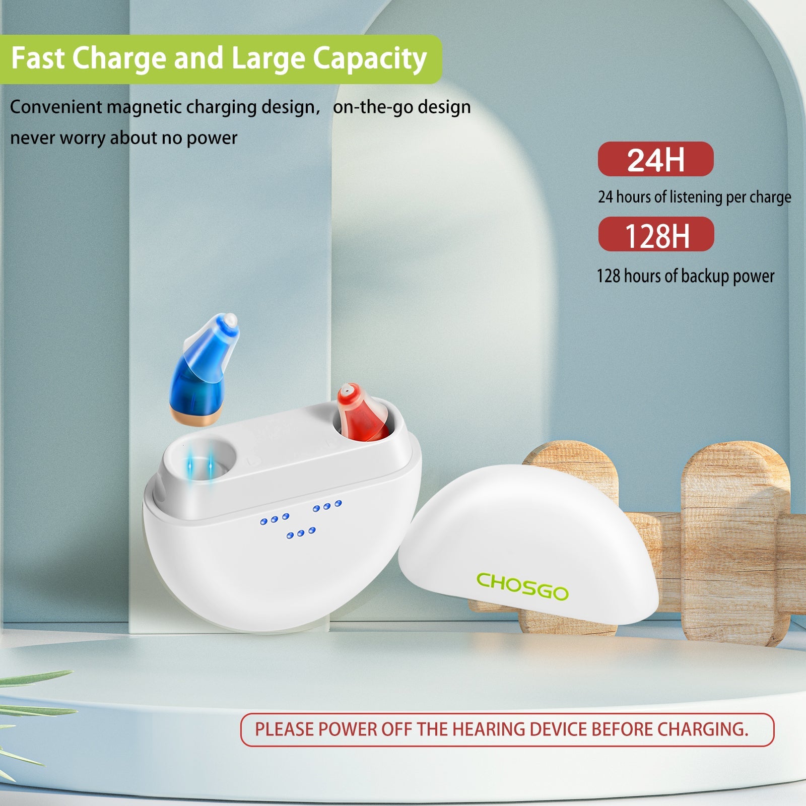 CHOSGO Rechargeable Mini CIC Hearing Aids for Seniors | Digital Noise Cancelling In-Ear OTC Hearing Devices