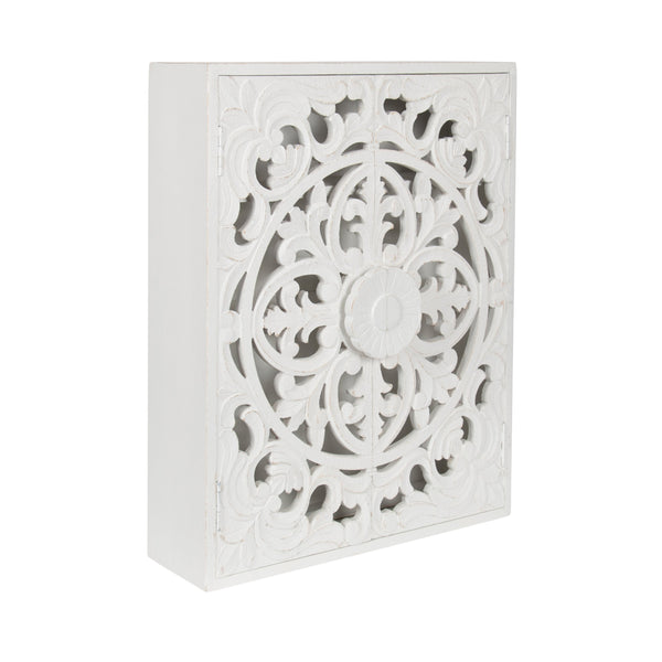 Saanvi Carved Wood Wall Cabinet
