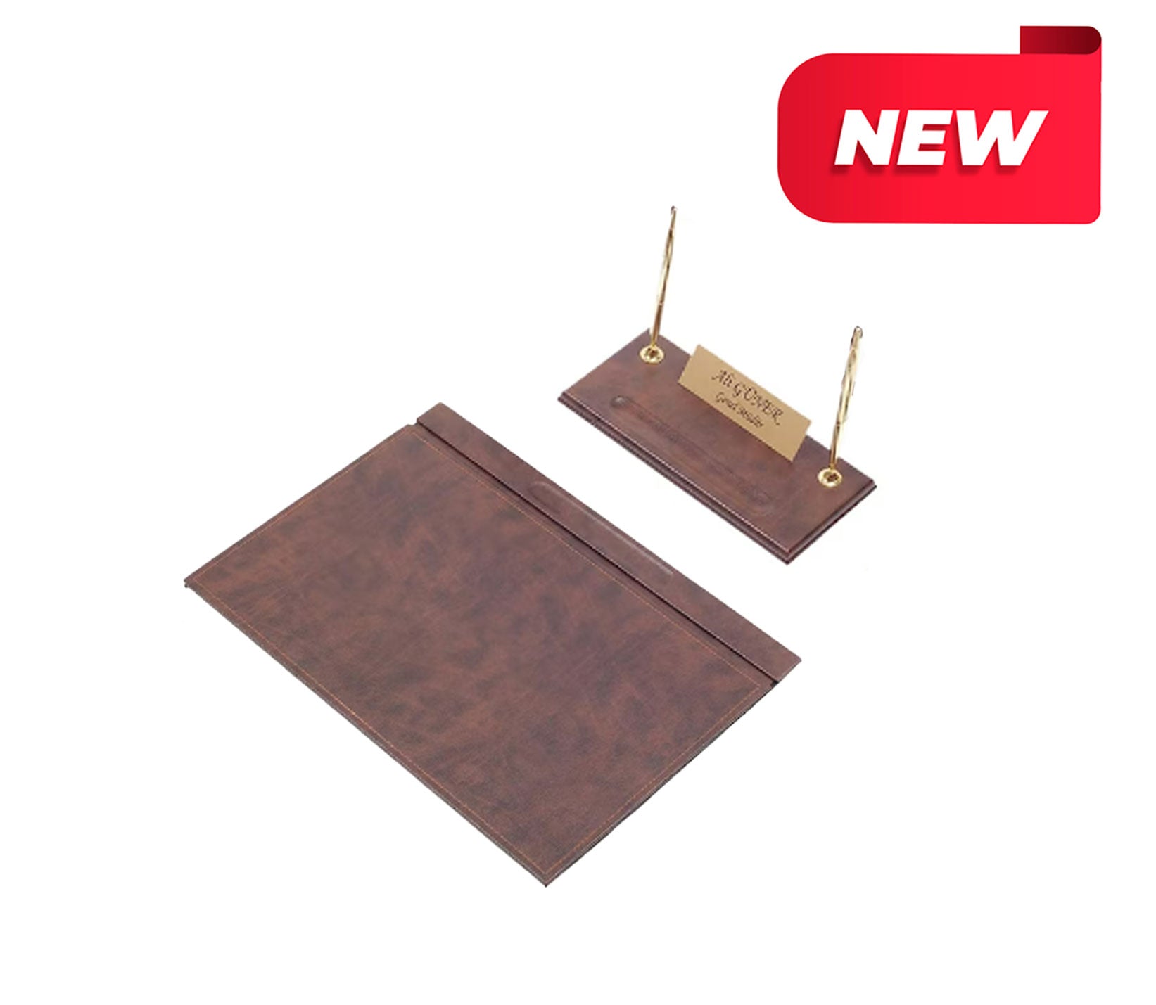 MOOG Leather Desk Set - Black- 2 PCS