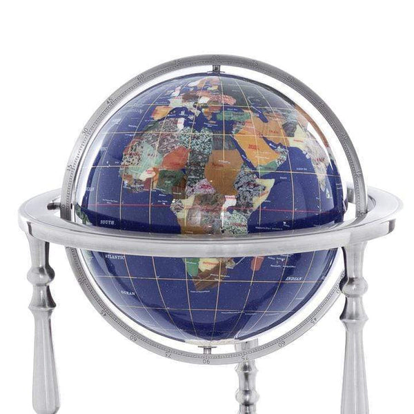 Globes with decorative stands on a white background