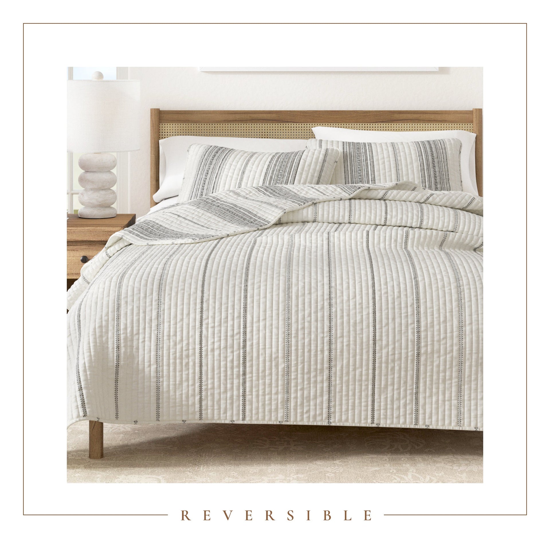 3-Piece Stripe Quilt - Wesley Collection