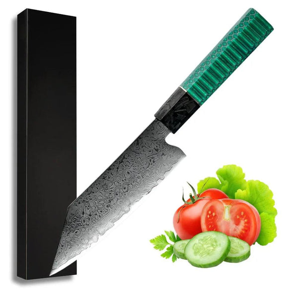 Kerei VG10 Damascus Chef Knife Bunka Knife Carbon Fiber & Aluminum Composite - Gifts for You 'n Me