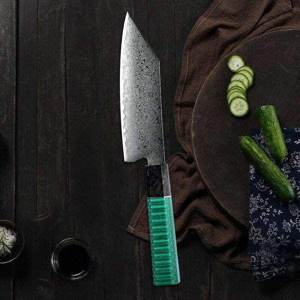 Kerei VG10 Damascus Chef Knife Bunka Knife Carbon Fiber & Aluminum Composite - Gifts for You 'n Me