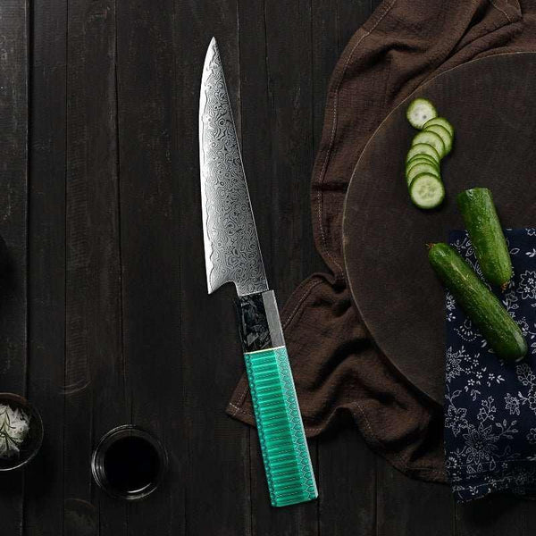 Kerie VG10 Chef Knife Damascus Petty Knife with Carbon Fiber & Aluminum Composite - Gifts for You 'n Me