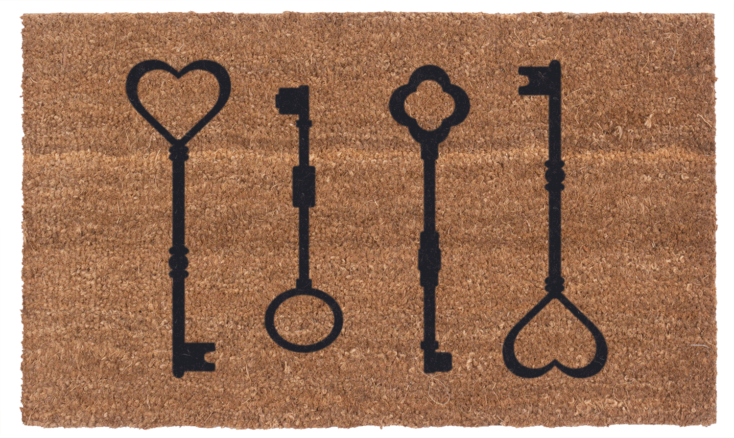 The Keys to My Heart Vinyl Coir Doormat