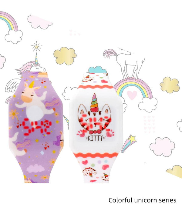 Kids Digital Watches Cute Mermaid Unicorn Dinosaur Dolphin Childern Christmas Electronic Cartoon Cute Outdoor Kids Lightweight Watches Comfortable Wrist Watch Gifts For Boys Girls