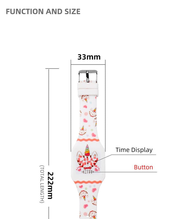 Kids Digital Watches Cute Mermaid Unicorn Dinosaur Dolphin Childern Christmas Electronic Cartoon Cute Outdoor Kids Lightweight Watches Comfortable Wrist Watch Gifts For Boys Girls