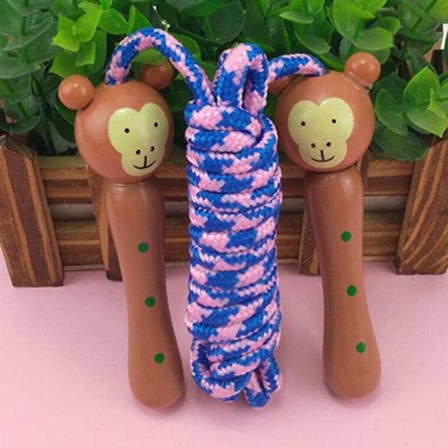Kids Jump Rope With Wood Handle Children Skipping Ropes Gym Fitness Equipment Jump Ropes For Girls Boys Skipping Rope For Kids With Wooden Handle Cotton Braided Outdoor Fun Activity For Exercise Fitness