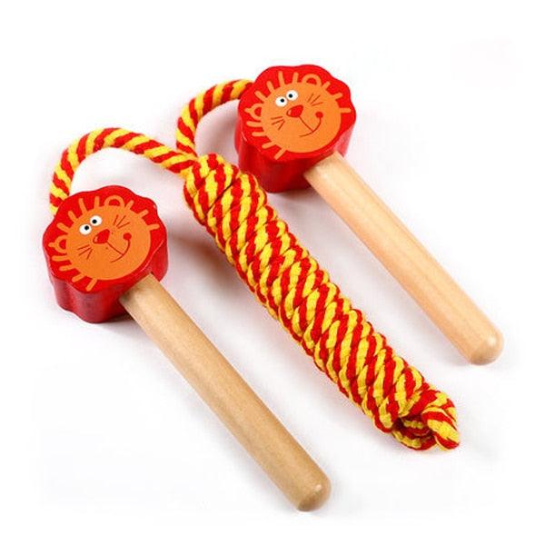 Kids Jump Rope With Wood Handle Children Skipping Ropes Gym Fitness Equipment Jump Ropes For Girls Boys Skipping Rope For Kids With Wooden Handle Cotton Braided Outdoor Fun Activity For Exercise Fitness