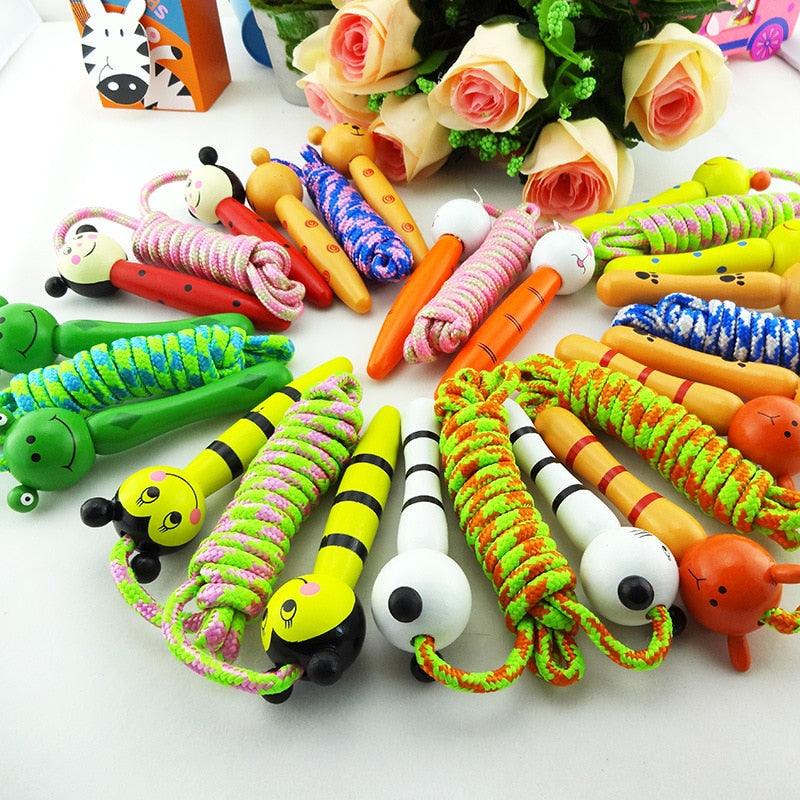 Kids Jump Rope With Wood Handle Children Skipping Ropes Gym Fitness Equipment Jump Ropes For Girls Boys Skipping Rope For Kids With Wooden Handle Cotton Braided Outdoor Fun Activity For Exercise Fitness