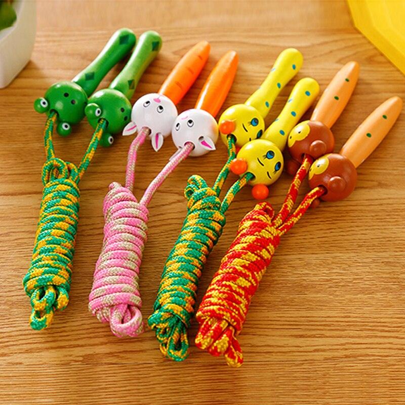 Kids Jump Rope With Wood Handle Children Skipping Ropes Gym Fitness Equipment Jump Ropes For Girls Boys Skipping Rope For Kids With Wooden Handle Cotton Braided Outdoor Fun Activity For Exercise Fitness
