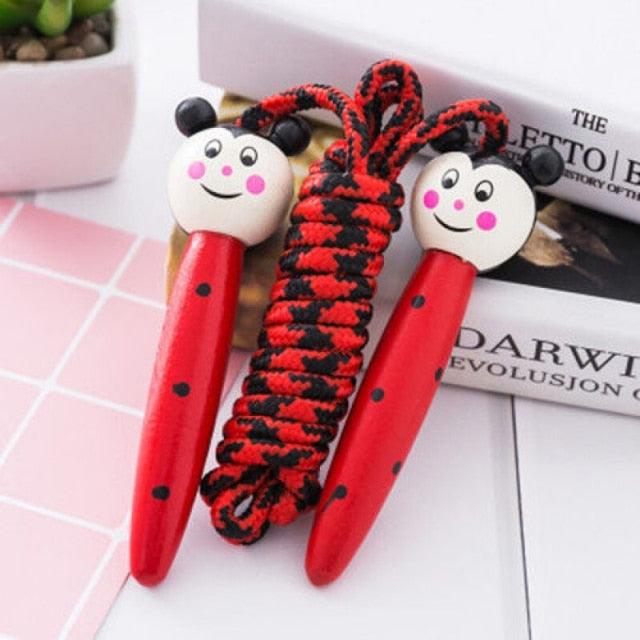 Kids Jump Rope With Wood Handle Children Skipping Ropes Gym Fitness Equipment Jump Ropes For Girls Boys Skipping Rope For Kids With Wooden Handle Cotton Braided Outdoor Fun Activity For Exercise Fitness