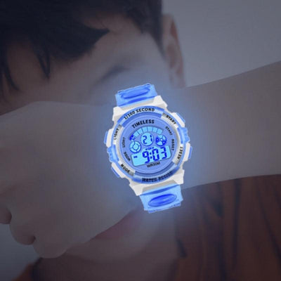 Kids Luminous Watches LED Colorful Flash Digital Waterproof Alarm Date Week Creative Childrens Fashion Waterproof Watch For Girls Boys Kid Sports Outdoor Colorful LED Electrical Watches With Luminous Alarm Stopwatch Child Wristwatch