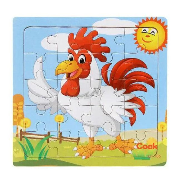 Kids Puzzle Toy Animals and Vehicle Wooden Puzzles Jigsaw Baby Educational Learning Toys for Children Gift