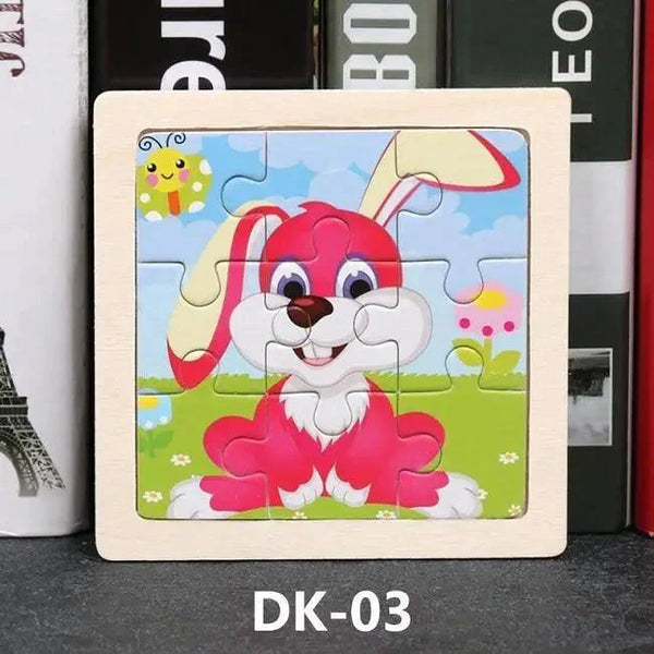 Kids Puzzle Toy Animals and Vehicle Wooden Puzzles Jigsaw Baby Educational Learning Toys for Children Gift