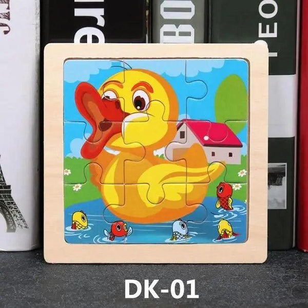 Kids Puzzle Toy Animals and Vehicle Wooden Puzzles Jigsaw Baby Educational Learning Toys for Children Gift