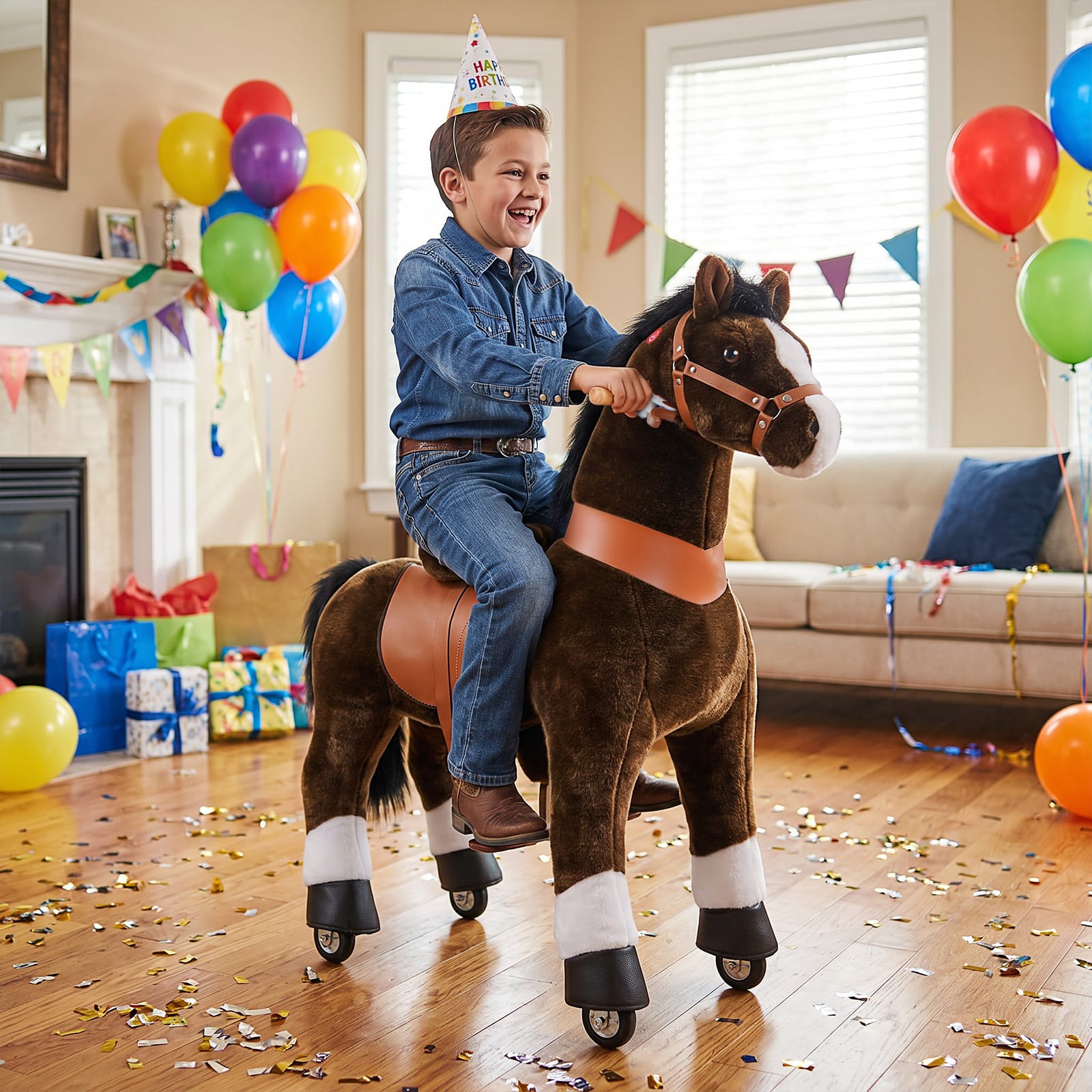 Model U® Horse Ride-On Toy Age 7+ – Chocolate