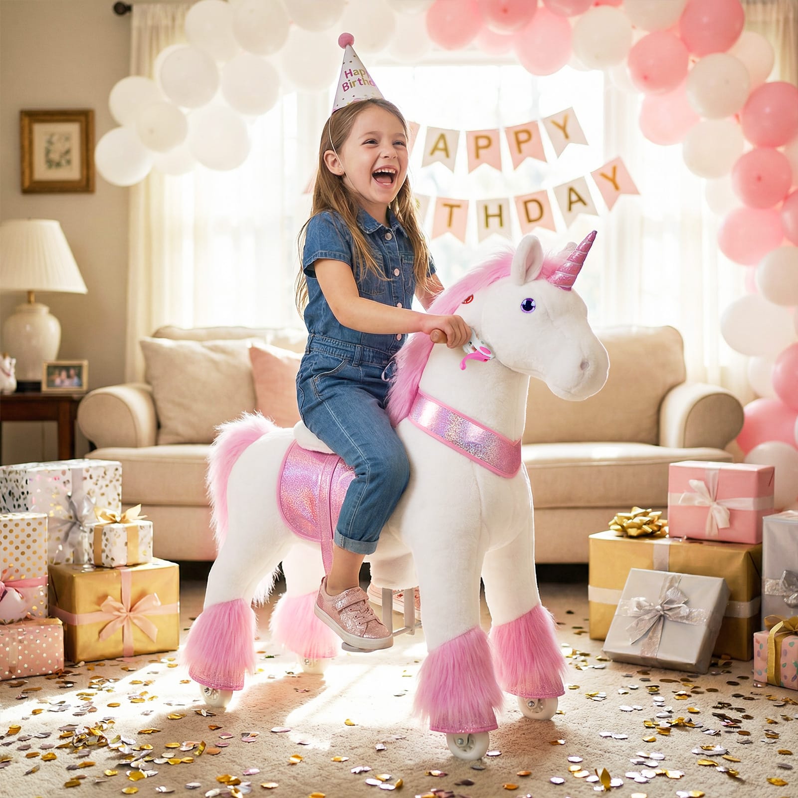 Model U® Unicorn Ride-On Toy Age 7+ – Pink