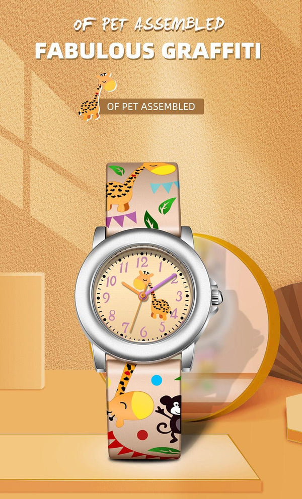 Kids Watches Dial Muticolour Strap Gift For School Girl Quartz Movement Kids Watches 3D Cute Silicone Children Toddler Wrist Watches Time Teacher For Boys