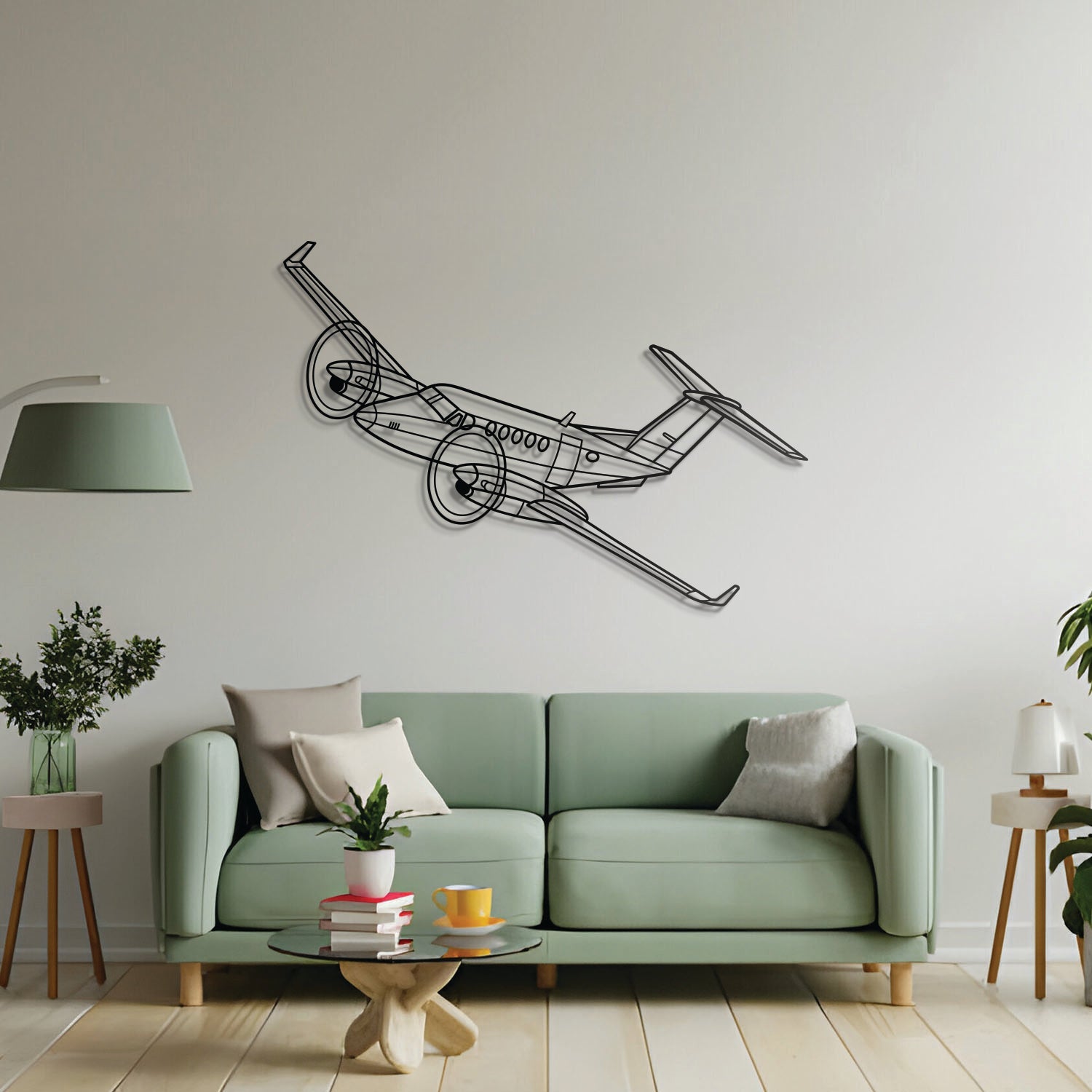 King Air 300 Angle Metal Aircraft Wall Art - NCP0387