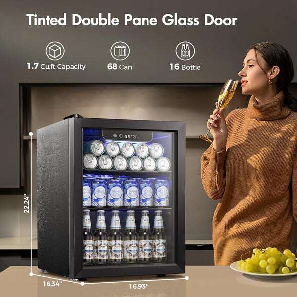 Kismile 1.7 Cu.ft Beverage Refrigerator and Cooler W5848H Kismile