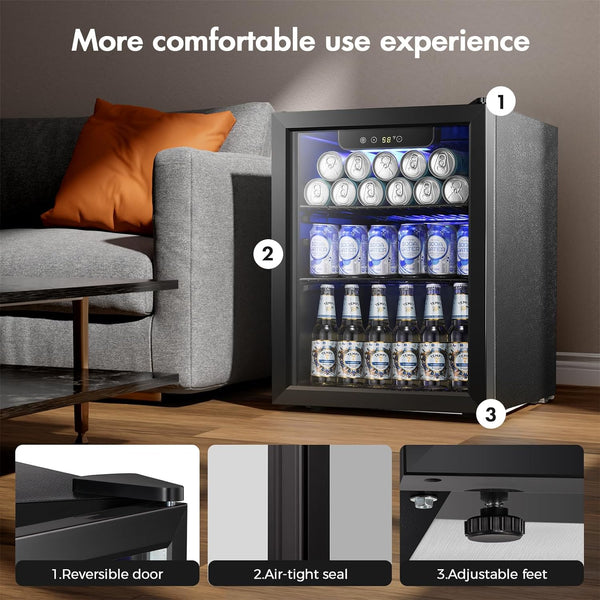 Kismile 1.7 Cu.ft Beverage Refrigerator and Cooler W5848H Kismile