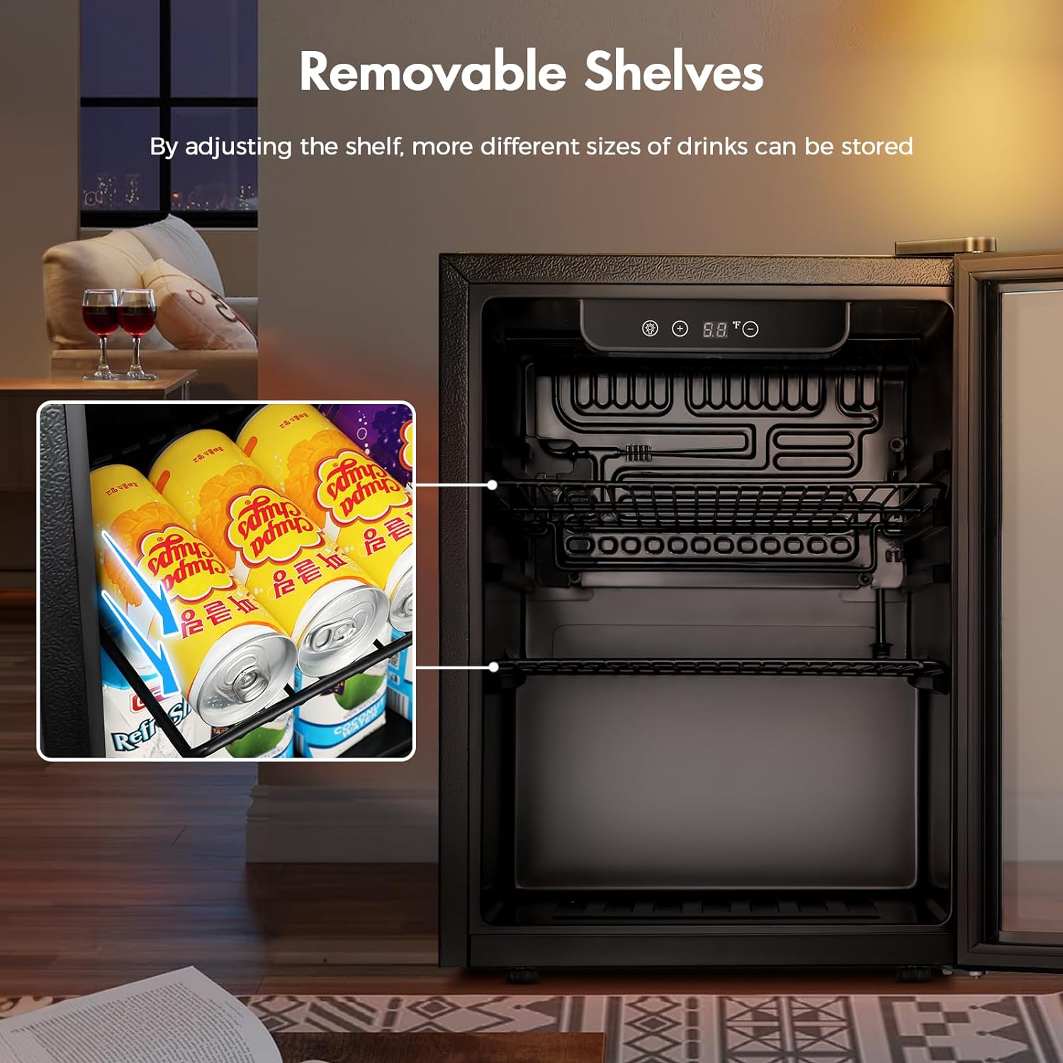 Kismile 1.7 Cu.ft Beverage Refrigerator and Cooler W5848H Kismile